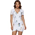 Bluey, Bluey merch, Bluey pattern, Bluey Bluey, bingo, Bluey design, bluey dog Low Cut Cap Sleeve Mini Dress Bluey, Bluey merch, Bluey pattern, Bluey Bluey, bingo, Bluey design, bluey dog Low Cut Cap Sleeve Mini Dress