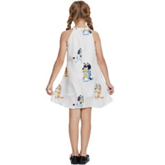 Kids  Halter Collar Waist Tie Chiffon Dress 