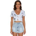 Bluey, Bluey merch, Bluey pattern, Bluey Bluey, bingo, Bluey design, bluey dog V-Neck Crop Top Bluey, Bluey merch, Bluey pattern, Bluey Bluey, bingo, Bluey design, bluey dog V-Neck Crop Top