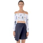 Bluey, Bluey merch, Bluey pattern, Bluey Bluey, bingo, Bluey design, bluey dog Long Sleeve Off Shoulder Crop Top Bluey, Bluey merch, Bluey pattern, Bluey Bluey, bingo, Bluey design, bluey dog Long Sleeve Off Shoulder Crop Top