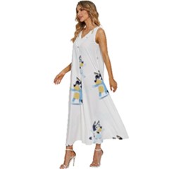 V-Neck Sleeveless Wide Leg Pants Overalls 