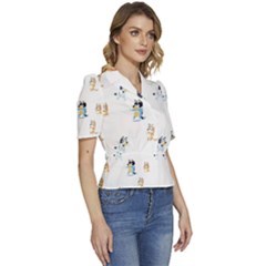 Puffed Short Sleeve Button Up Jacket 