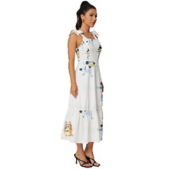 Tie-Strap Tiered Midi Chiffon Dress 