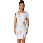 Bluey, Bluey merch, Bluey pattern, Bluey Bluey, bingo, Bluey design, bluey dog Fitted Knot Split End Bodycon Dress Bluey, Bluey merch, Bluey pattern, Bluey Bluey, bingo, Bluey design, bluey dog Fitted Knot Split End Bodycon Dress