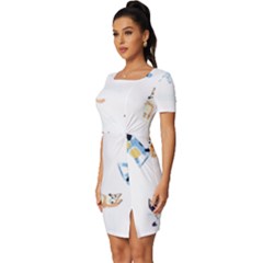 Fitted Knot Split End Bodycon Dress 