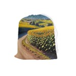 Sunflowers Flowers Nature Drawstring Pouch (Large)
