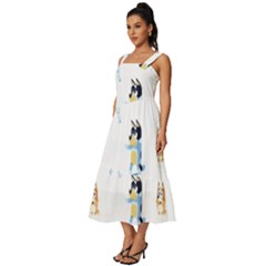 Square Neckline Tiered Midi Dress 