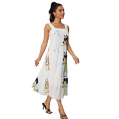Square Neckline Tiered Midi Dress 