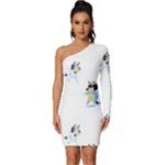Bluey, Bluey merch, Bluey pattern, Bluey Bluey, bingo, Bluey design, bluey dog Long Sleeve One Shoulder Mini Dress Bluey, Bluey merch, Bluey pattern, Bluey Bluey, bingo, Bluey design, bluey dog Long Sleeve One Shoulder Mini Dress