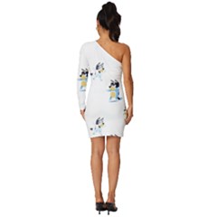 Long Sleeve One Shoulder Mini Dress 