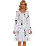 Bluey, Bluey merch, Bluey pattern, Bluey Bluey, bingo, Bluey design, bluey dog Long Sleeve Dress With Pocket Bluey, Bluey merch, Bluey pattern, Bluey Bluey, bingo, Bluey design, bluey dog Long Sleeve Dress With Pocket