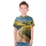 Sunflowers Flowers Nature Kids  Cotton T-Shirt