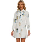 Bluey, Bluey merch, Bluey pattern, Bluey Bluey, bingo, Bluey design, bluey dog Women s Long Sleeve Bow Deco Button Up Dress Bluey, Bluey merch, Bluey pattern, Bluey Bluey, bingo, Bluey design, bluey dog Women s Long Sleeve Bow Deco Button Up Dress