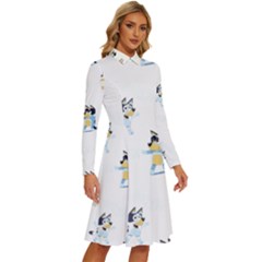 Long Sleeve Shirt Collar A-Line Dress 