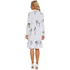 Long Sleeve Shirt Collar A-Line Dress 