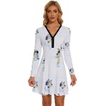 Bluey, Bluey merch, Bluey pattern, Bluey Bluey, bingo, Bluey design, bluey dog Long Sleeve Deep V Mini Dress Bluey, Bluey merch, Bluey pattern, Bluey Bluey, bingo, Bluey design, bluey dog Long Sleeve Deep V Mini Dress