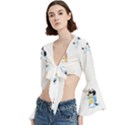 Trumpet Sleeve Cropped Top 