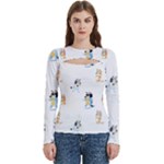 Bluey, Bluey merch, Bluey pattern, Bluey Bluey, bingo, Bluey design, bluey dog Women s Cut Out Long Sleeve T-Shirt Bluey, Bluey merch, Bluey pattern, Bluey Bluey, bingo, Bluey design, bluey dog Women s Cut Out Long Sleeve T-Shirt