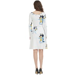 Long Sleeve V-neck skater dress with Pockets 
