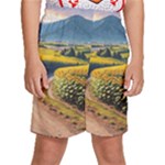 Sunflowers Flowers Nature Kids  Basketball Shorts