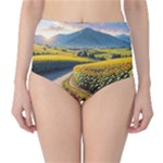 Sunflowers Flowers Nature Classic High-Waist Bikini Bottoms