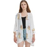 Bluey, Bluey merch, Bluey pattern, Bluey Bluey, bingo, Bluey design, bluey dog Open Front 3/4 Sleeve Batwing Chiffon Cardigan Kimono Bluey, Bluey merch, Bluey pattern, Bluey Bluey, bingo, Bluey design, bluey dog Open Front 3/4 Sleeve Batwing Chiffon Cardigan Kimono