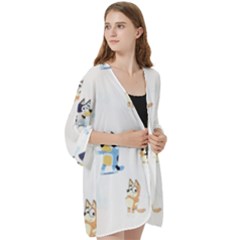 Open Front 3/4 Sleeve Batwing Chiffon Cardigan Kimono 