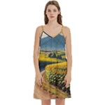 Sunflowers Flowers Nature Mini Camis Dress With Pockets