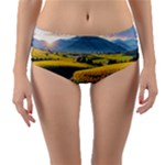 Sunflowers Flowers Nature Reversible Mid-Waist Bikini Bottoms
