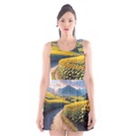 Sunflowers Flowers Nature Scoop Neck Skater Dress
