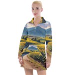 Sunflowers Flowers Nature Women s Long Sleeve Casual Dress
