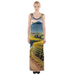 Sunflowers Flowers Nature Thigh Split Maxi Dress