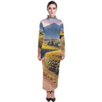 Sunflowers Flowers Nature Turtleneck Maxi Dress