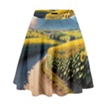 Sunflowers Flowers Nature High Waist Skirt