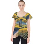 Sunflowers Flowers Nature Lace Front Dolly Top