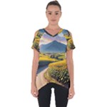 Sunflowers Flowers Nature Cut Out Side Drop T-Shirt