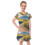Sunflowers Flowers Nature Kids  Drop Waist Dress