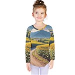 Sunflowers Flowers Nature Kids  Long Sleeve T-Shirt