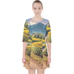 Sunflowers Flowers Nature Quarter Sleeve Pocket Dress