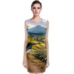 Sunflowers Flowers Nature Sleeveless Velvet Midi Dress