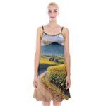 Sunflowers Flowers Nature Spaghetti Strap Velvet Dress