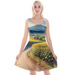 Sunflowers Flowers Nature Reversible Velvet Sleeveless Dress