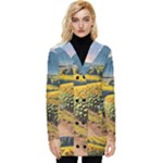 Sunflowers Flowers Nature Button Up Hooded Coat 