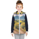 Sunflowers Flowers Nature Kids  Hooded Puffer Vest