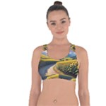 Sunflowers Flowers Nature Cross String Back Sports Bra