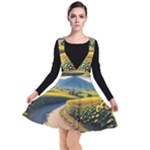Sunflowers Flowers Nature Plunge Pinafore Dress