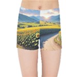 Sunflowers Flowers Nature Kids  Sports Shorts