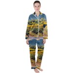 Sunflowers Flowers Nature Women s Long Sleeve Satin Pajamas Set