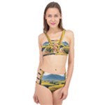 Sunflowers Flowers Nature Cage Up Bikini Set