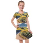 Sunflowers Flowers Nature Kids  Cross Web Dress